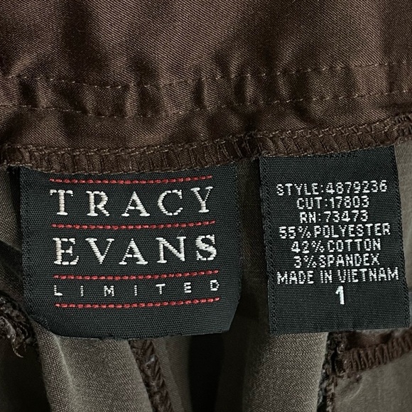 Vintage Y2K Low Rise Flare Leg Pants Dark Brown Satin Trousers Stretch | Size 1 - Picture 14 of 15